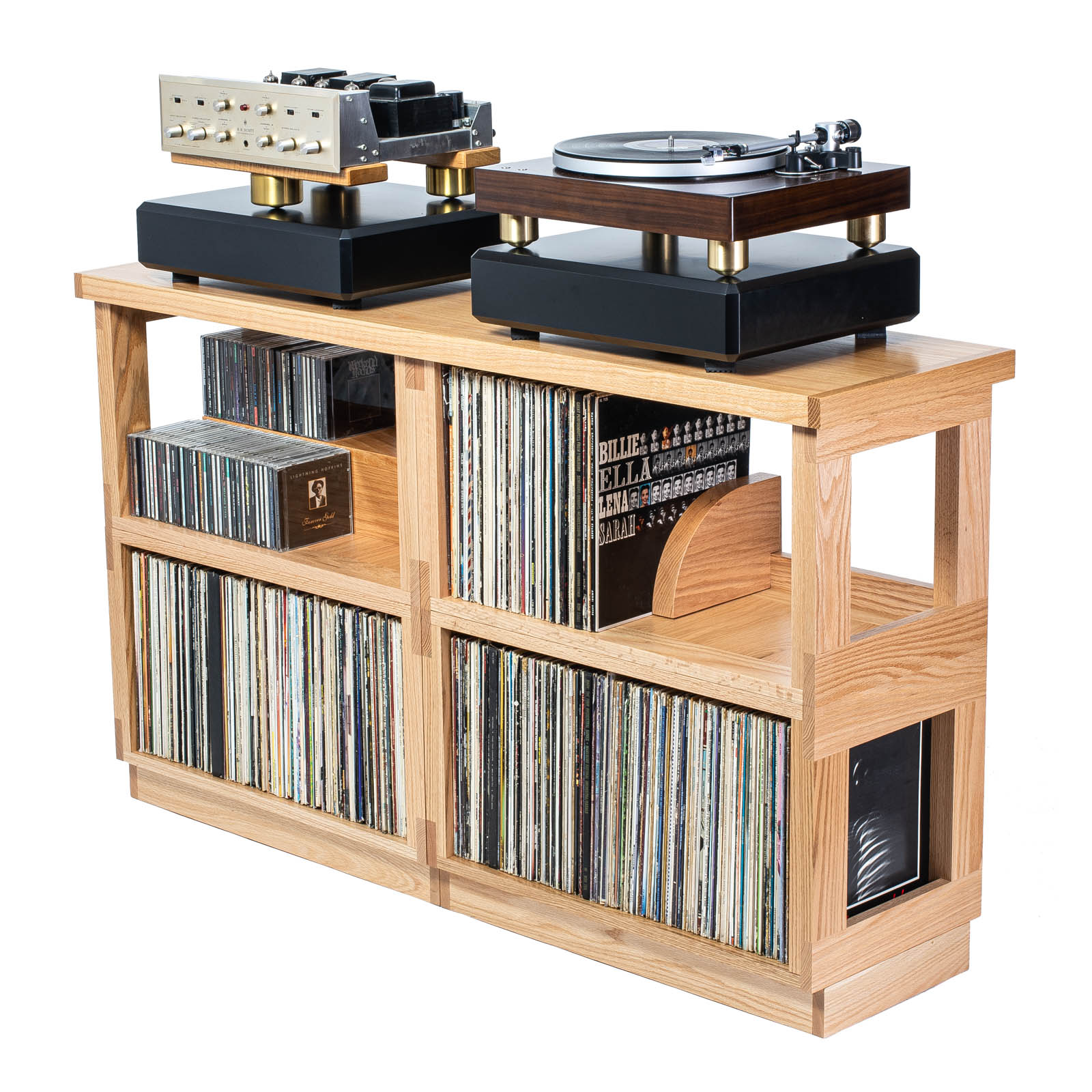 Solid Wood Bookcase/Vinyl Holder