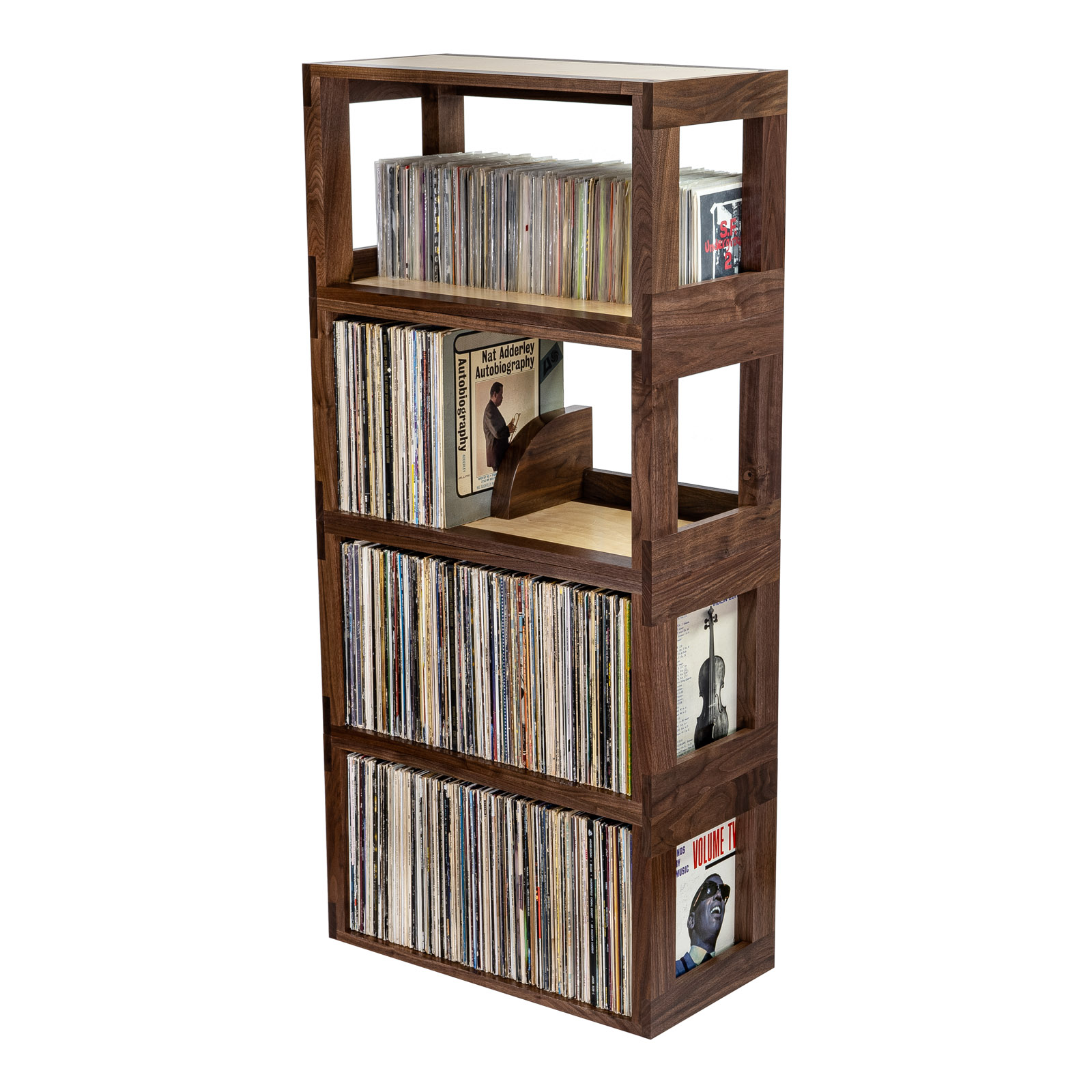 Walnut Eleganza Record Shelf  : holds about 600 records